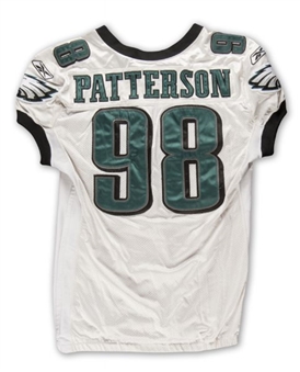 2007 Mike Patterson Philadelphia Eagles Game Worn Road Jersey with 75th Anniversary Patch (MeiGray)
